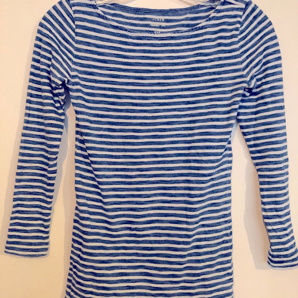 **SOLD** J.CREW Long Sleeve Blue Stripe Tee
